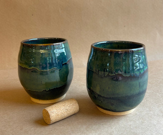 Barrel Shaped Ceramic Drinking Glass