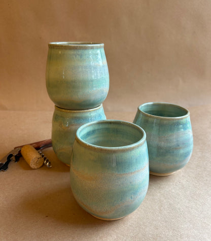 Barrel Shaped Ceramic Drinking Glass